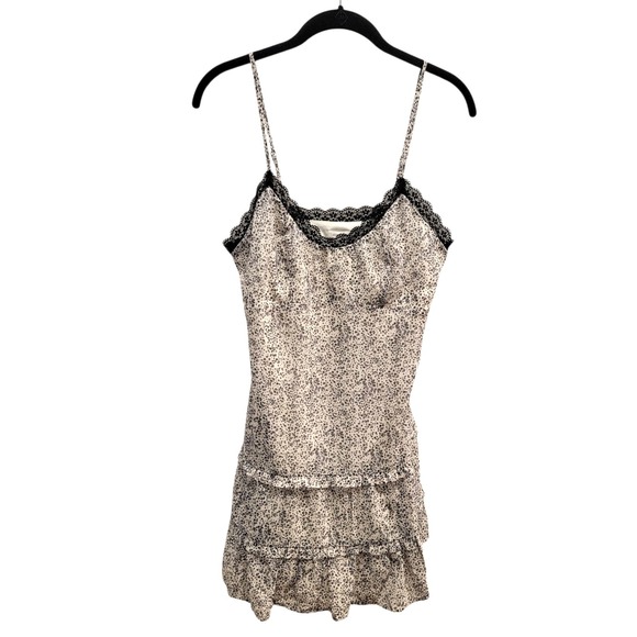 NEW Kimchi Blue‎ Mini Dress Y2k Slip Lace Trim Chiffon Small White Black - Picture 3 of 12